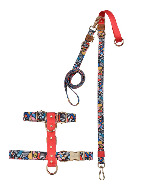 POP ART Multifunctional Handmade Hands-Free Leash and Harness